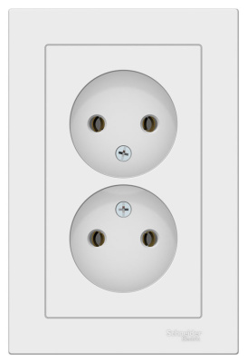 Розетка двойная без заземления 16A в сборе Schneider Electric AtlasDesign Белый Systeme Electric AtlasDesign ATN000120