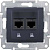 Розетка компьютерная 2-ая RJ45 кат.5e UTP неэкранированная Schneider Electric Sedna Графит