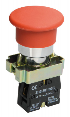 Кнопка управления LAY5-BC42 "Грибок" без подсветки красная 1P IEK IEK  BBG71-BC-K04