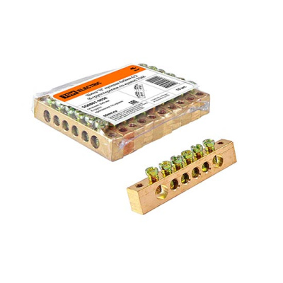 Шина "N" нулевая 6х9мм 6 групп/крепеж по краям 100A TDM 6/2 TDM ELECTRIC TDM Шины SQ0801-0058