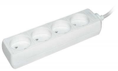 Удлинитель без выключателя 2P, 4 розетки, шнур 5м, 10A/250V IEK У4 IEK У WYP10-06-04-05-N