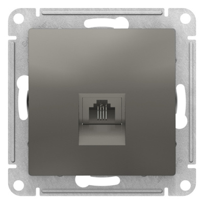 Розетка телефонная RJ11 механизм Schneider Electric AtlasDesign Сталь Systeme Electric AtlasDesign ATN000981