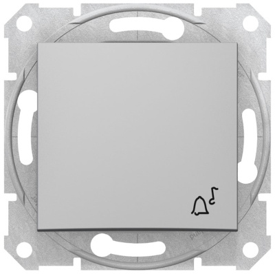 Выключатель 1-клавишный кнопочный с символом "Звонок" 10A Schneider Electric Sedna Алюминий Schneider Electric Sedna SDN0800160