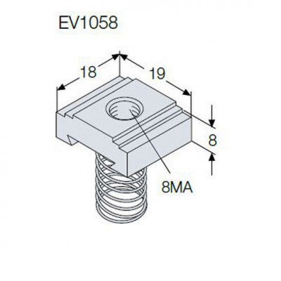 Гайка М8 алюминиевая скользящая для EV1050 ABB IS2 ABB IS2 EV1058