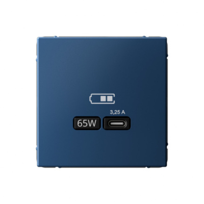 ARTGALLERY USB РОЗЕТКА тип-С 65Вт высокоскор.заряд. QC, PD, механизм, АКВАМАРИН Systeme Electric ArtGallery GAL001127