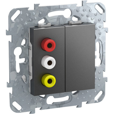 Unica Top Розетка 3 RCA, Графит Schneider Electric Schneider Electric  MGU5.431.12ZD