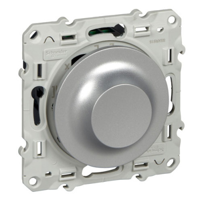 Odace LED Светорегулятор повор-наж, универсальный 4-400Вт, Алюминий Schneider Electric Schneider Electric  S53R512