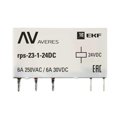 Реле промежуточное РП slim 23/1 6A 24В DC EKF AVERES   rps-23-1-24DC