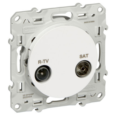 Розетка R/TV-SAT одиночная Schneider Electric Odace Белый Schneider Electric Odace S52R454