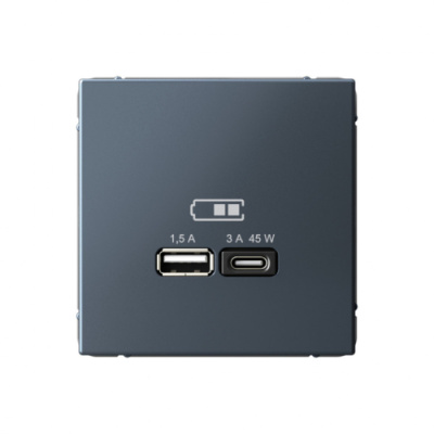 ARTGALLERY USB РОЗЕТКА A + тип-C 45Вт высокоскор.заряд. QC, PD, механизм, ГРИФЕЛЬ Systeme Electric ArtGallery GAL000729
