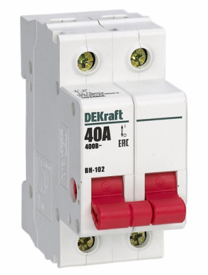 Выключатель-разъединитель 2P 63A DEKraft ВН102-2P-063A DEKraft ВН-102 17007DEK