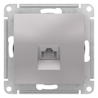 Розетка компьютерная RJ45 механизм Schneider Electric AtlasDesign Алюминий Systeme Electric AtlasDesign ATN000383