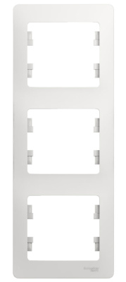 Рамка 3-постовая вертикальная Systeme Electric Glossa Белый Systeme Electric Glossa GSL000107
