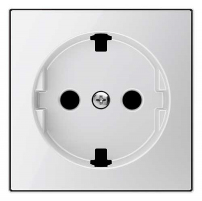 Накладка розетки с заземлением с плоской поверхностью ABB Sky Стекло белое 8588.9 CB ABB Sky 2CLA858890A2101