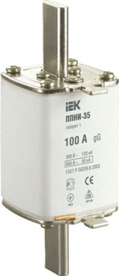 Вставка предохранителя плавкая габарит 1 100A IEK ППНИ-35 IEK  DPP30-100