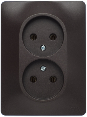 Розетка двойная без заземления 16A 250В в сборе Systeme Electric Glossa Шоколад Systeme Electric Glossa GSL000820