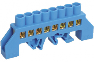 Шина N "ноль" в комб.DIN-изоляторе "Стойка" 12отв, 125A, на DIN/G-рейку/винт, 129мм / синий IEK ШНИ-8х12-12-КС-С IEK ШНИ 8х12 YNN10-812-12DP-K07