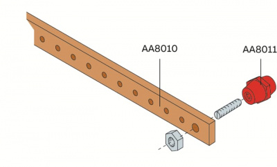 Шина медная 20x5мм 1000мм ABB SR2 ABB SR2 AA8010