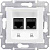 Розетка компьютерная 2-ая RJ45 кат.5e UTP неэкранированная Schneider Electric Sedna Белый