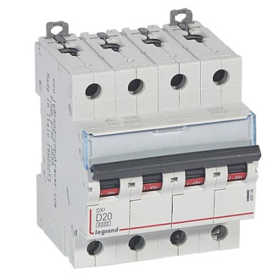 Автоматический выключатель 4P 20 A D 6kA Legrand DX3 Legrand DX3 408148