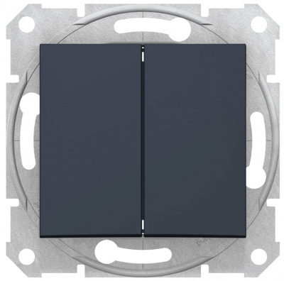 Выключатель 2-клавишный 10A Schneider Electric Sedna Графит Schneider Electric Sedna SDN0300170