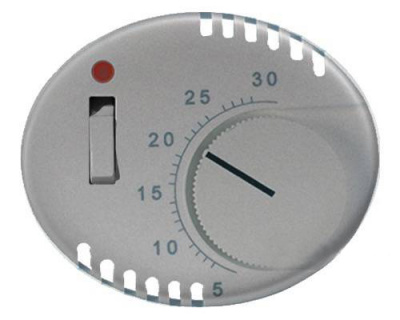 Накладка терморегулятора комнатного с выключателем ABB NIE Tacto Серебряный ABB Tacto 5540.1 PL