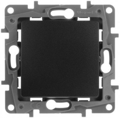 Выключатель кнопочный без фиксации НО/НЗ-контакт 6A Legrand Etika Антрацит Legrand Etika 672614