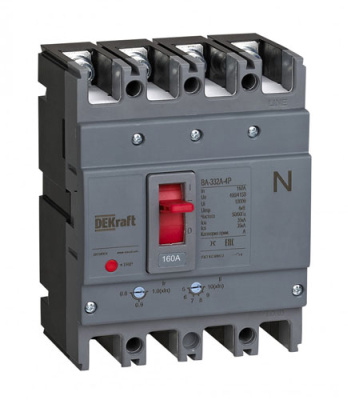 Автоматический выключатель 4P 160A 35кА DEKraft ВА-332А DEKraft ВА-332А 28119DEK