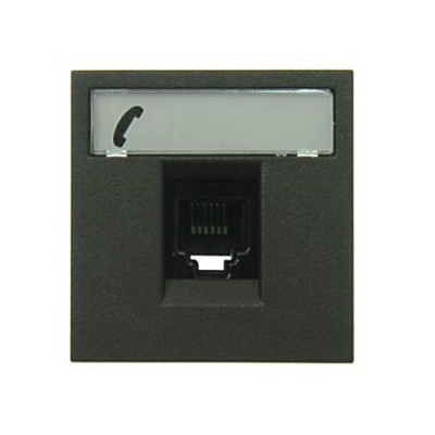 Розетка телефонная RJ12 6 контактов 2 мод ABB NIE Zenit Антрацит N2217.6 AN ABB Zenit 2CLA221760N1801