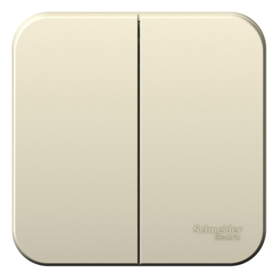 Выключатель 2-клавишный накладного монтажа 6A 250В Systeme Electric Blanca Молочный Systeme Electric Blanca BLNVA065002