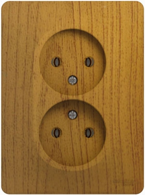 Розетка 2-я без заземления в сборе с рамкой Systeme Electric Glossa Дуб Systeme Electric Glossa GSL000520