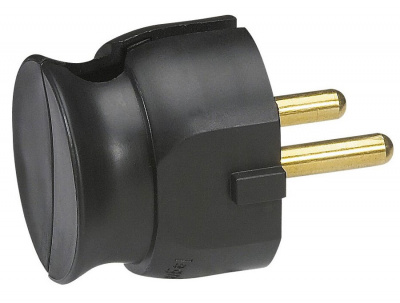 Вилка 2К 16A ультраплоская, пластик, черная Legrand Элиум Legrand  050184