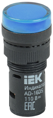 Лампа AD16DS (LED) матрица d16мм синий 110В AC/DC IEK IEK  BLS10-ADDS-110-K07-16