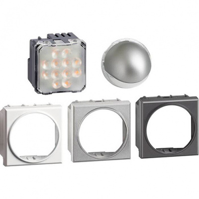 Axolute Поворотный точечный светильник LED. 230В 2,8 Вт 70Лм 2 модуля. В комплекте лицевые панели цветов Белый, Алюминий, Антрацит Bticino Bticino  H4360