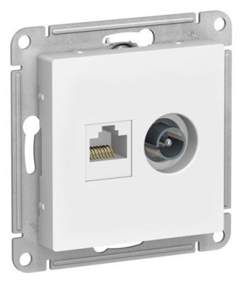 SE AtlasDesign Розетка двойная ТВ + компьютерная RJ45 Лотос кат. 5Е Systeme Electric AtlasDesign ATN001389