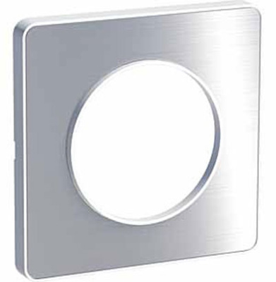 Рамка 1-постовая Schneider Electric Odace Полированный Алюминий/Белый Schneider Electric Odace S52P802J