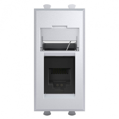 Телефонная розетка RJ-12 модульная, "Avanti", " Закаленная сталь", 1модуль DKC DKC Avanti 4404311DKC