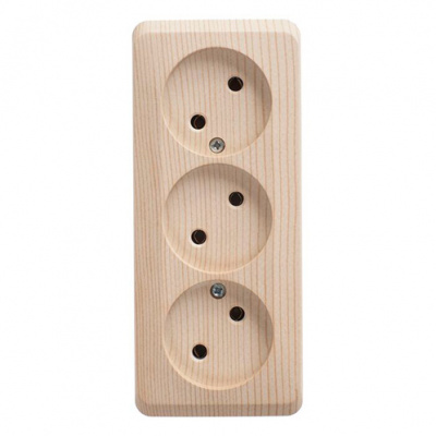 Этюд о/у тройная Розетка без заземления без шторок 16А 250B, сосна, россия SE Systeme Electric Этюд PA16-009D