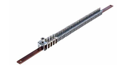 Плоская медная шина XL³ 400 - 12 x 4 с зажимами - длина 455 мм Legrand Legrand  037302