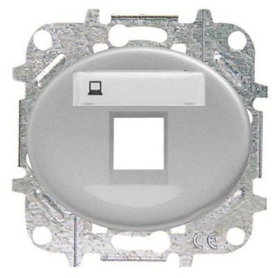 Накладка розетки информационной 1-ой ABB NIE Tacto Серебряный ABB Tacto 5518.1 PL
