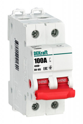 Выключатель-разъединитель 2Р 100А DEKraft ВН105-2P-100A DEKraft ВН-105 17088DEK