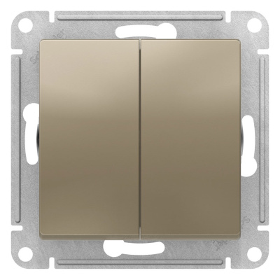 Выключатель 2-клавишный сх.5 10AX механизм Schneider Electric AtlasDesign Шампань Systeme Electric AtlasDesign ATN000551