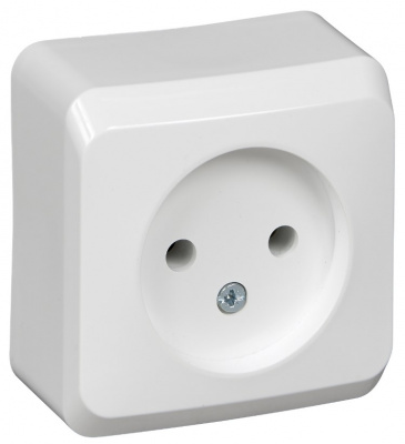 Розетка 1-ая без заземления накладного монтажа IP20 SE Этюд Белый Systeme Electric Этюд PA16-001B