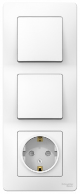 Блок: Розетка з/к шт 16A 250В + выкл 1-кл. + выкл 1-кл. скрытой установки Systeme Electric Blanca Белый Systeme Electric Blanca BLNBS101101