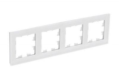 SE AtlasDesign Рамка 4-постовая Белый Nature Натуральное стекло Systeme Electric AtlasDesign Nature ATN360104