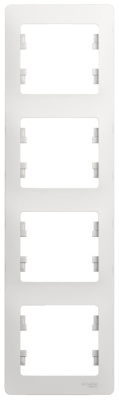 Рамка 4-постовая вертикальная Systeme Electric Glossa Белый Systeme Electric Glossa GSL000108