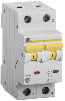 Автоматический выключатель 2P 6A C 6kA IEK ВА47-60 KARAT KARAT IEK ВА47-60 KARAT MVA41-2-006-C