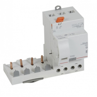 Дифференциальный блок DX3 - тип A - 30 мА - 4П - 400 В~ - 63 А - 3 модуля Legrand Legrand  410526