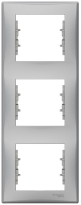 Рамка 3-постовая вертикальная Schneider Electric Sedna Алюминий Schneider Electric Sedna SDN5801360