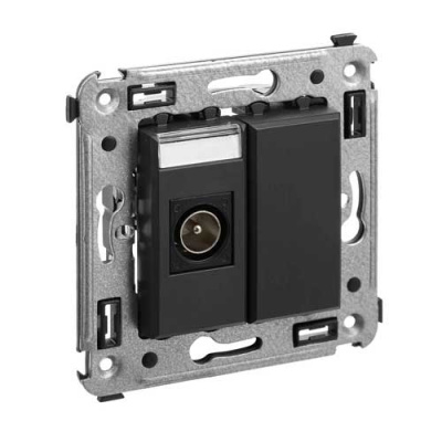 Розетка TV одиночная в стену DKC Avanti Черный матовый DKC Avanti 4412503